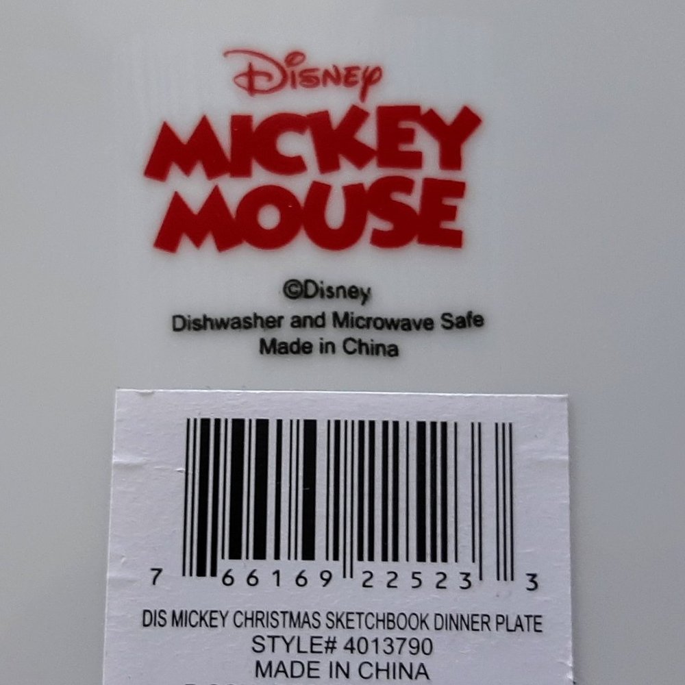 Disney Mickey Mouse Sketchbook Plate/w red color - Picture 2 of 2